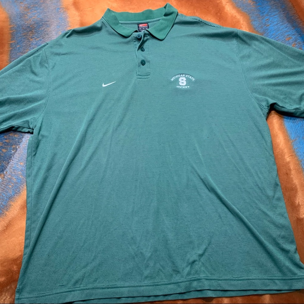 Team Nike Michigan State Spartans Hockey DriFit Polo Shirt XL